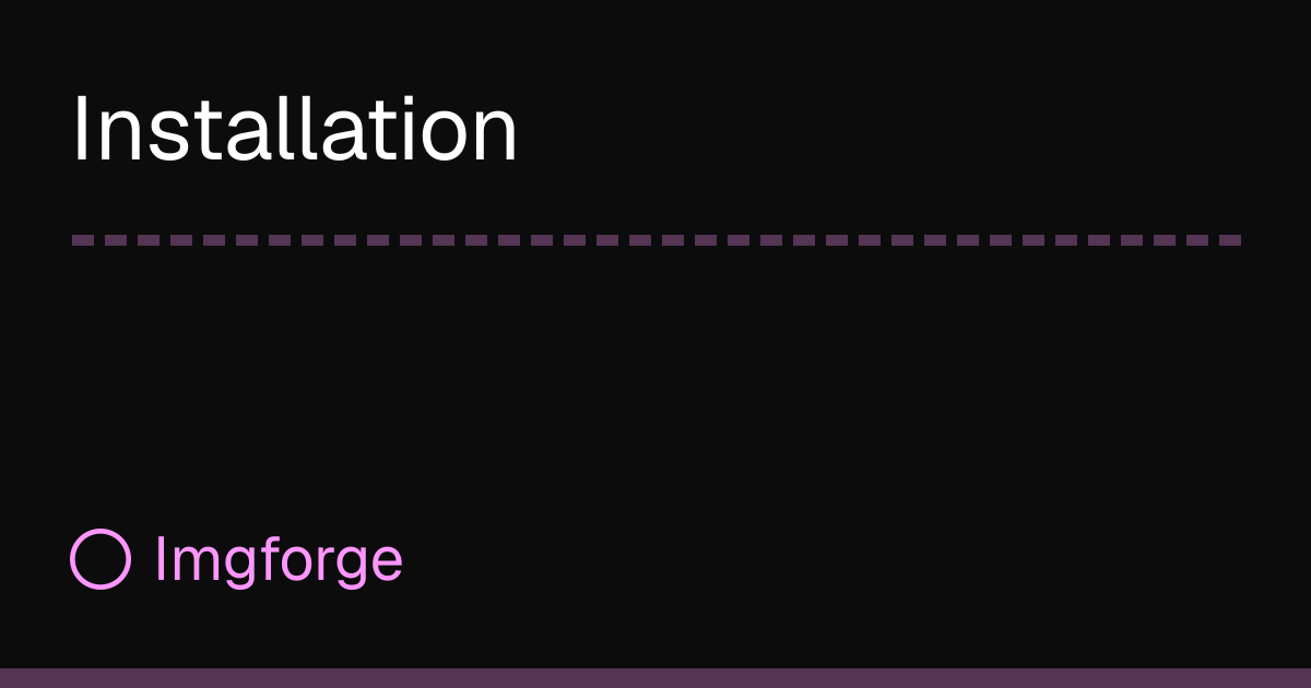 Imageforge Http Installation
